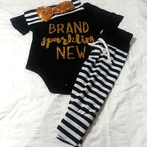 "Brand Sparkling New"  outfit with Headband Bow